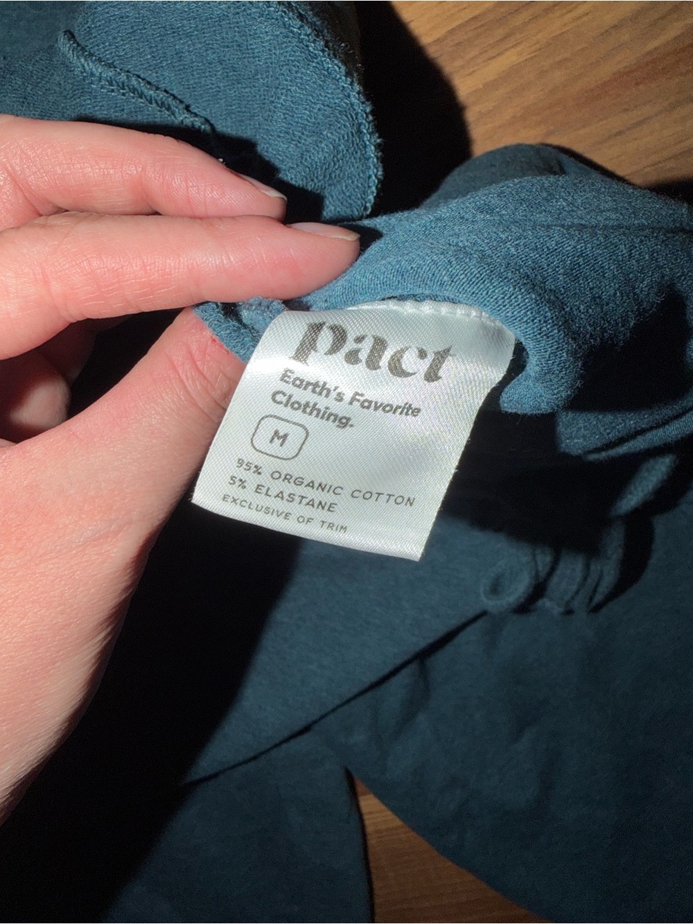 PACT Organic Cotton Ruched Jogger Pants – Size M – Deep Teal - Picture 5 of 6